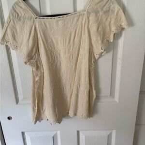 Democracy Beige Lace Blouse